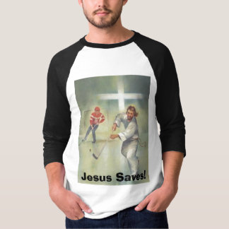 Jesus-Hockeyspieler, Jesus rettet! T-Shirt