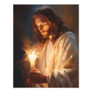 Jesus Holding Candle Foto