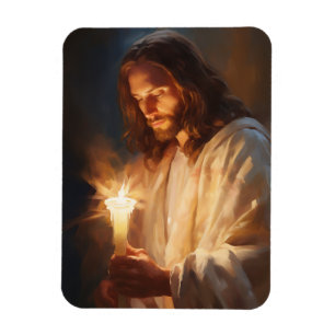 Jesus Holding Candle Magnet