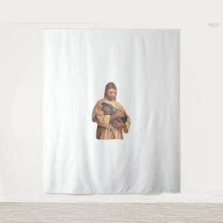 Jesus Holding Moo Deng Tank Top Wandteppich