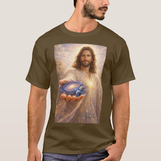 Jesus holding the universe in His hands T-Shirt (Vorderseite)