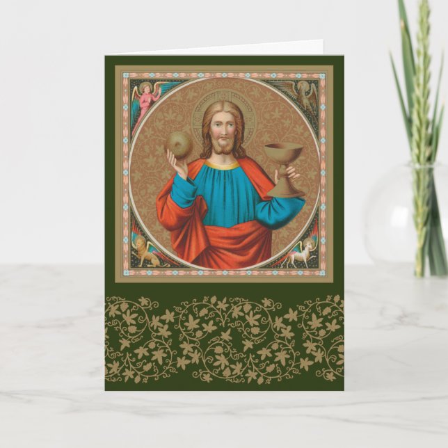 Jesus Holding Up the Eucharist (SNV 050) Karte (Vorderseite)