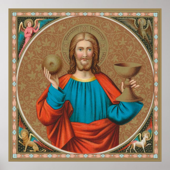 Jesus Holding Up the Eucharist (SNV 050) Poster (Vorne)