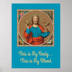 Jesus Holding Up the Eucharist (SNV 050) Poster