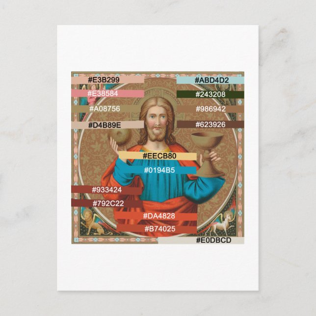 Jesus Holding Up the Eucharist (SNV 050) Postkarte (Vorderseite)