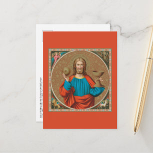 Jesus Holding Up the Eucharist (SNV 050) Postkarte