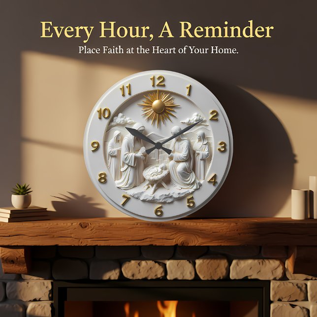 Jesus Holy Family Nativity Große Wanduhr (Von Creator hochgeladen)