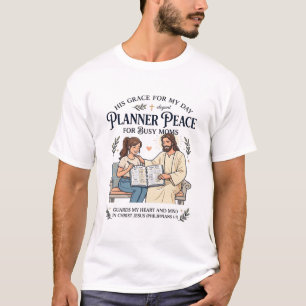 Jesus Homeschool Mom Planer-Shirt Glaube-basiertes T-Shirt