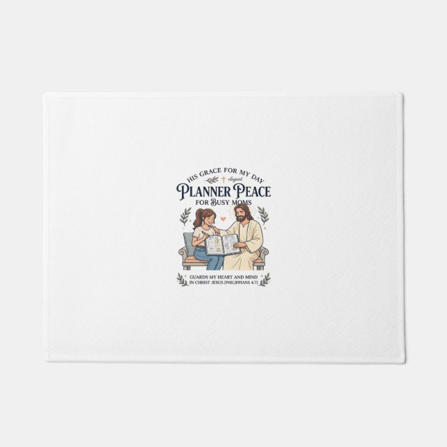 Jesus Homeschool Mutter Planer Shirt Glaubensbasie Fußmatte (Vorderseite)