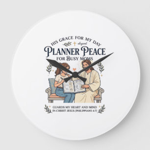Jesus Homeschool Mutter Planer Shirt Glaubensbasie Große Wanduhr