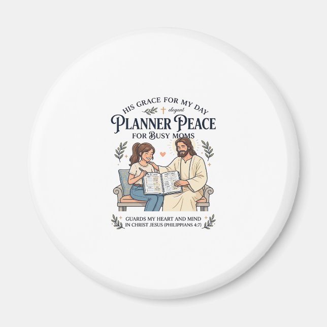 Jesus Homeschool Mutter Planer Shirt Glaubensbasie Magnet (Vorne)