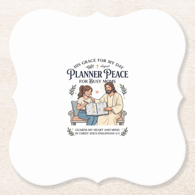 Jesus Homeschool Mutter Planer Shirt Glaubensbasie Untersetzer (Vorderseite)