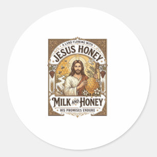 Jesus Honig Milch Und Honig Jesus Honig Milch Honi Runder Aufkleber