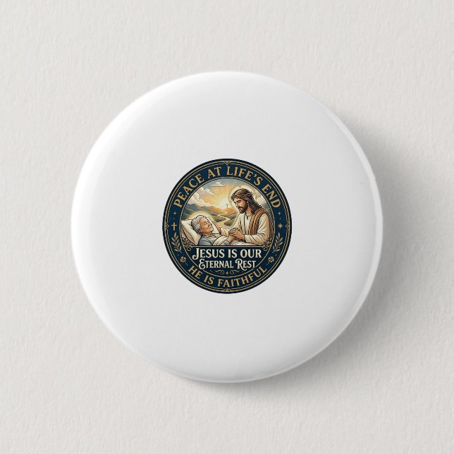 Jesus Hospiz Sterbebegleitung T-Shirt Christlich  Button (Vorderseite)
