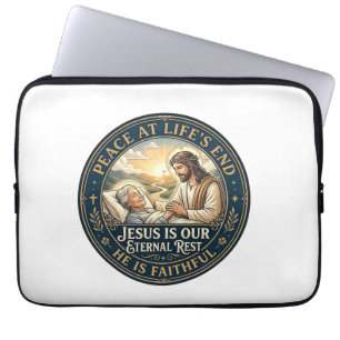 Jesus Hospiz Sterbebegleitung T-Shirt Christlich  Laptopschutzhülle