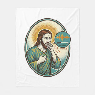 Jesus hustet mitten in der Sprachmitteilung Audio- Fleecedecke