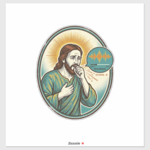Jesus hustet mittlere Sprachnotiz Audio-Nachricht  Aufkleber