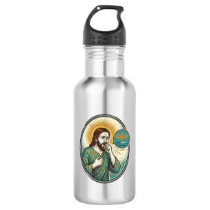 Jesus hustet mittlere Sprachnotiz Audio-Nachricht  Edelstahlflasche