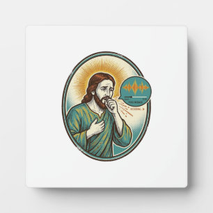 Jesus hustet mittlere Sprachnotiz Audio-Nachricht  Fotoplatte
