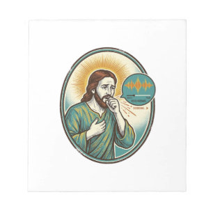 Jesus hustet mittlere Sprachnotiz Audio-Nachricht  Notizblock