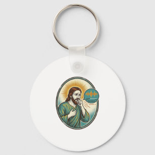 Jesus hustet mittlere Sprachnotiz Audio-Nachricht Schlüsselanhänger