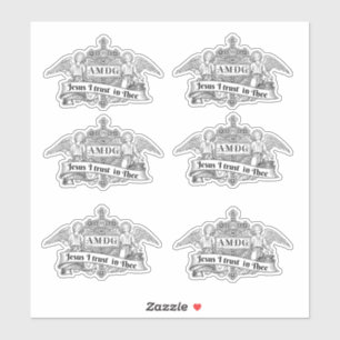 Jesus I vertraue Engeln religiösen AMDG Aufkleber