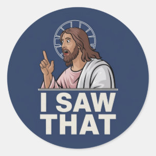 Jesus, ich habe das gesehen runder aufkleber