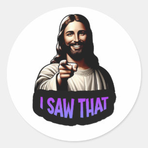 Jesus - ich habe das gesehen! - Vinyl-Aufkleber Runder Aufkleber