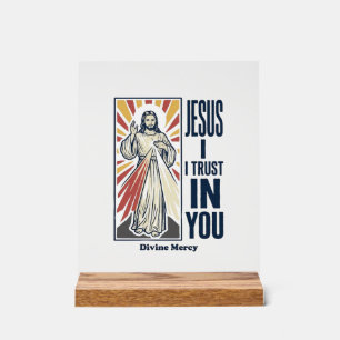 Jesus ich vertraue auf dich Divine Mercy Shirt Des Acrylschild