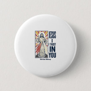 Jesus ich vertraue auf dich Divine Mercy Shirt Des Button