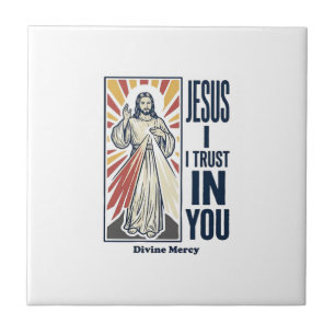 Jesus ich vertraue auf dich Divine Mercy Shirt Des Fliese