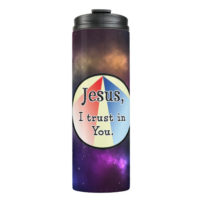 Jesus, ich vertraue auf dich: Göttliche Barmherzig Thermosbecher (Vorderseite)
