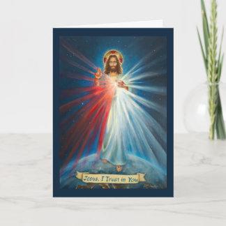 Jesus, ich vertraue auf Dich, Rosenkranz der Göttl Karte