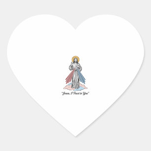 Jesus, ich vertraue auf dich Vintage-Stickerei-Shi Herz-Aufkleber