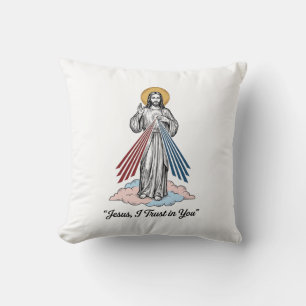 Jesus, ich vertraue auf dich Vintage-Stickerei-Shi Kissen