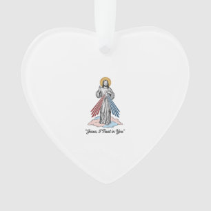 Jesus, ich vertraue auf dich Vintage-Stickerei-Shi Ornament