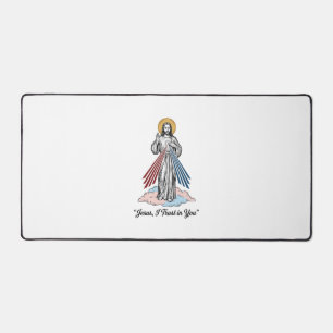 Jesus, ich vertraue auf dich Vintage-Stickerei-Shi Schreibtischunterlage