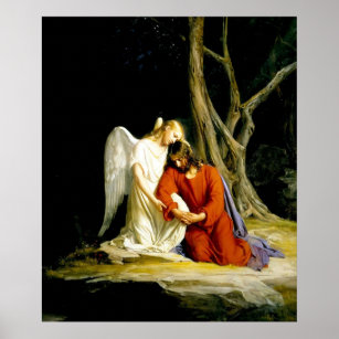 Jesus im Garten von Gethsemane Print Poster