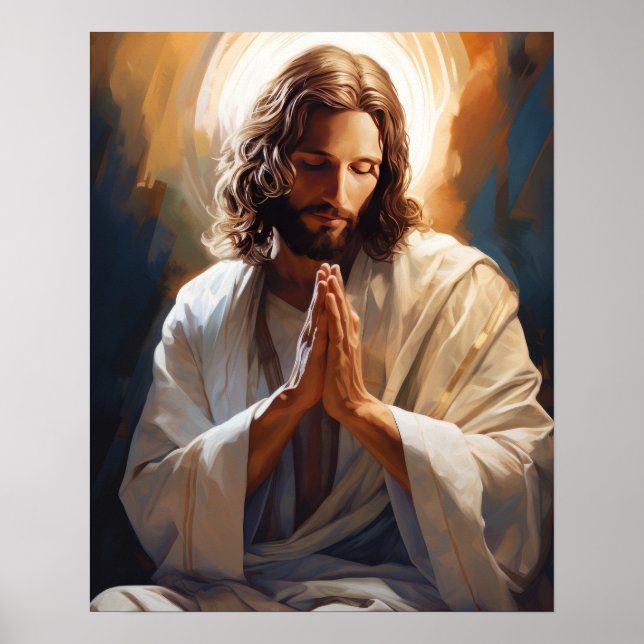 Jesus im Gebet Poster (Vorne)