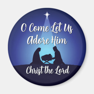 Jesus im Krippe Religiöse Weihnachtsgeburtsszene Magnet