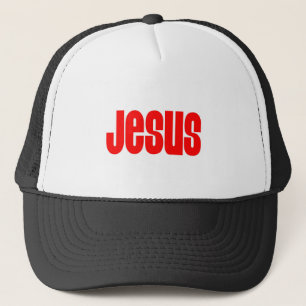Jesus im Rot Truckerkappe