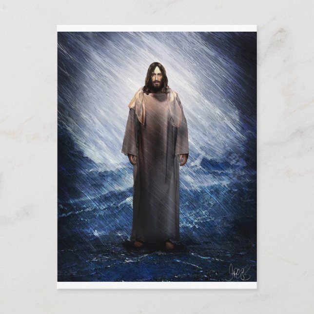 Jesus im Sturm Postkarte (Vorderseite)
