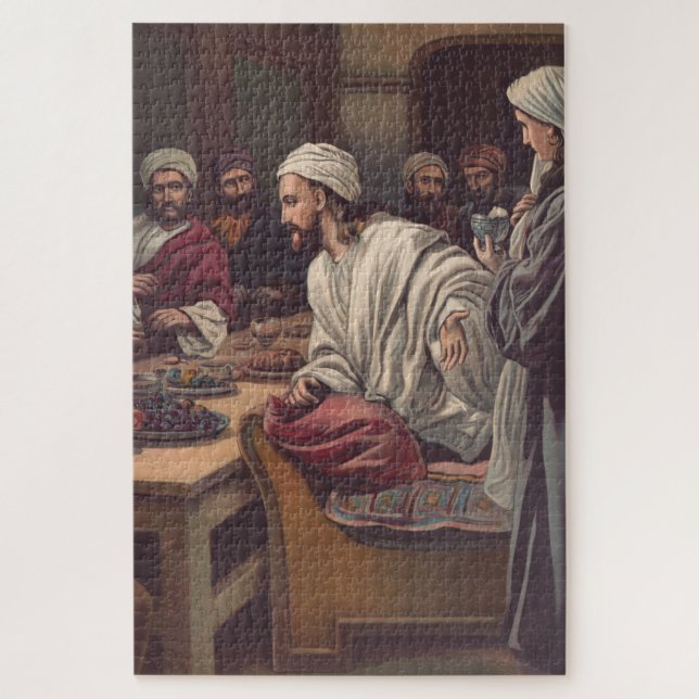 Jesus in Bethany gesalbt Puzzle (Vertikal)