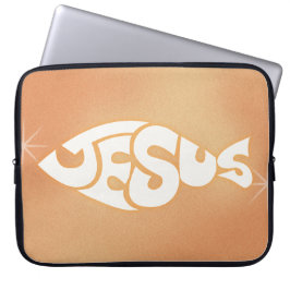 "Jesus" in der Fische Gestalten Christliche Pastet Laptopschutzhülle