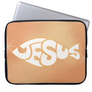 "Jesus" in der Fische Gestalten Christliche Pastet Laptopschutzhülle