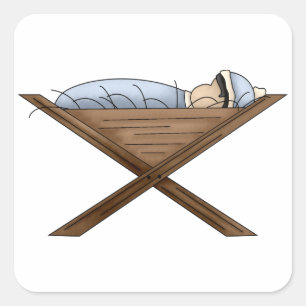 Jesus in der Gefahrenaufkleber Quadratischer Aufkleber