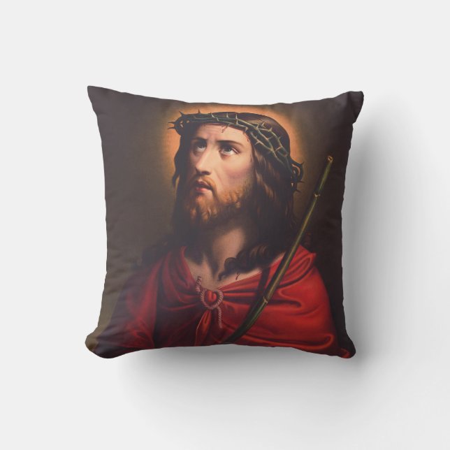 Jesus in Dornenkronen Kissen (Vorderseite)
