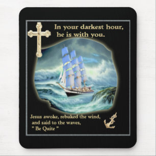 Jesus in einem Sturm Mousepad