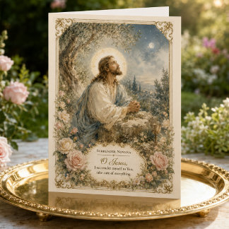 Jesus in Gethsemane Übergabegebet Katholisch Heili Dreifach Gefaltete Karte