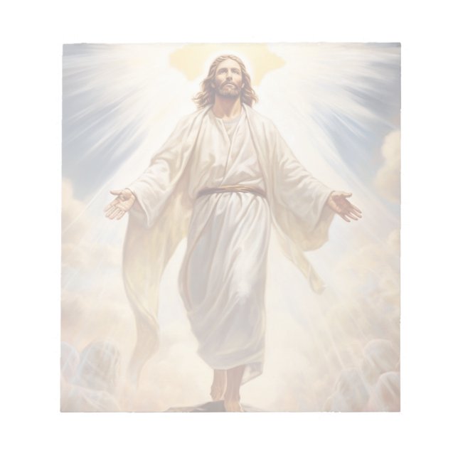 Jesus in Herrlichkeit Notizblock (Vorderseite)